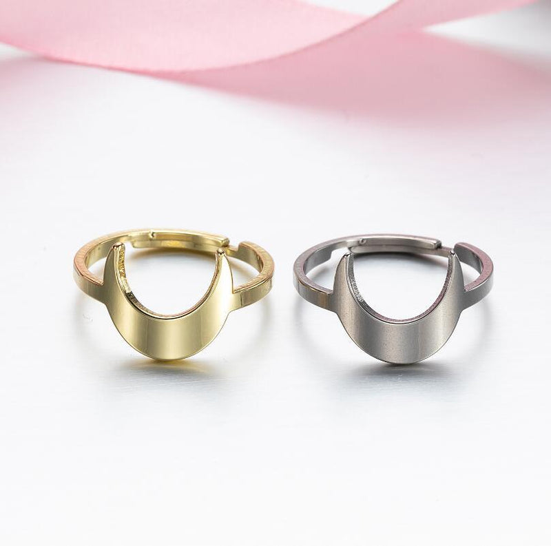 Stainless steel geometric retro open ring, star and moon adjustable hand jewelry wholesale