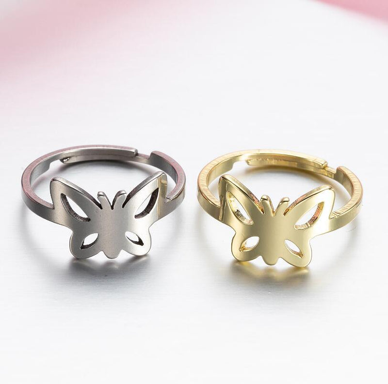 Stainless steel geometric retro open ring, star and moon adjustable hand jewelry wholesale