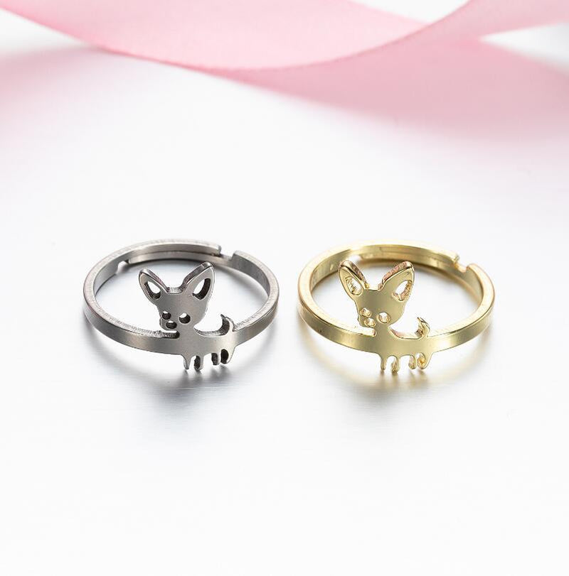 Stainless steel geometric retro open ring, star and moon adjustable hand jewelry wholesale