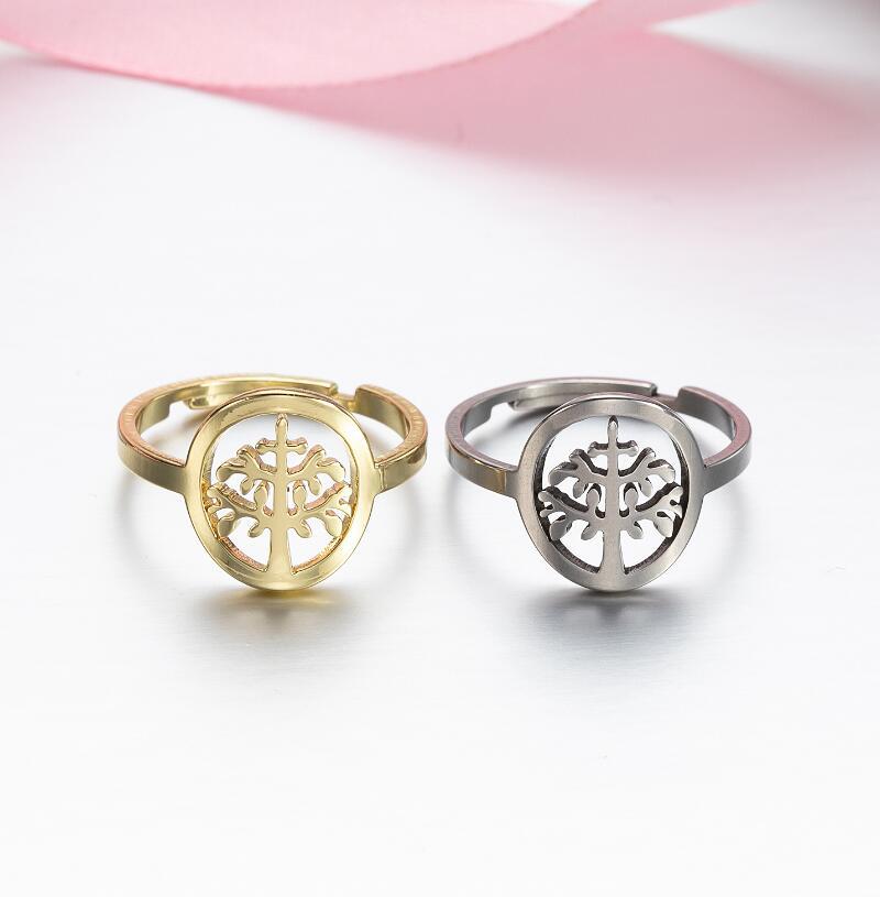 Stainless steel geometric retro open ring, star and moon adjustable hand jewelry wholesale