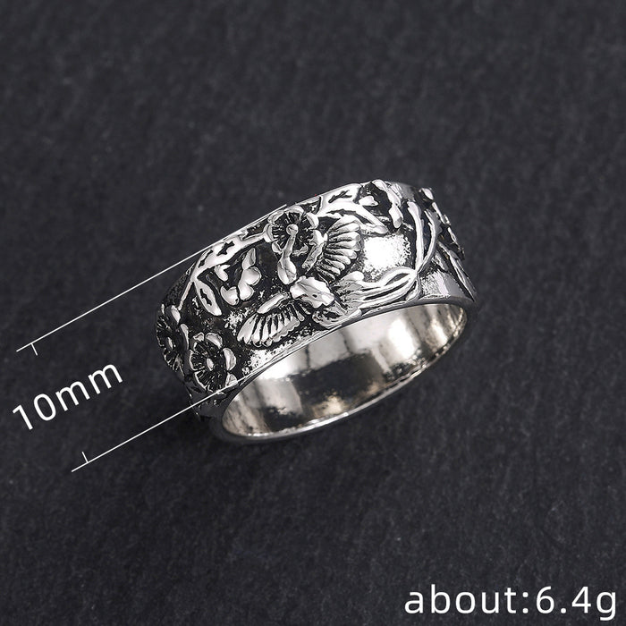 Flower vine pastoral scenery ring natural style accessories