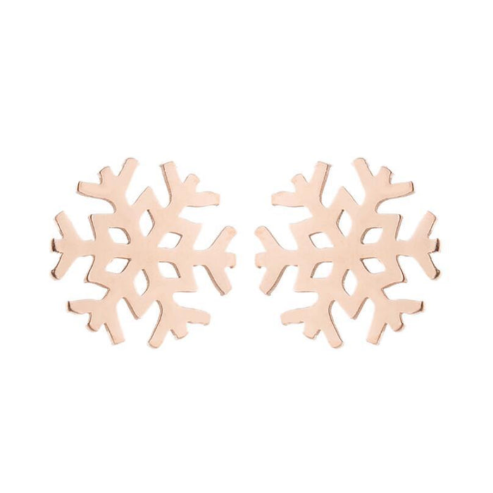 Christmas Reindeer Snowflake Pumpkin Stainless Steel Stud Earrings - Festive Jewelry for the Holiday Season