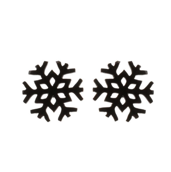 Christmas Reindeer Snowflake Pumpkin Stainless Steel Stud Earrings - Festive Jewelry for the Holiday Season