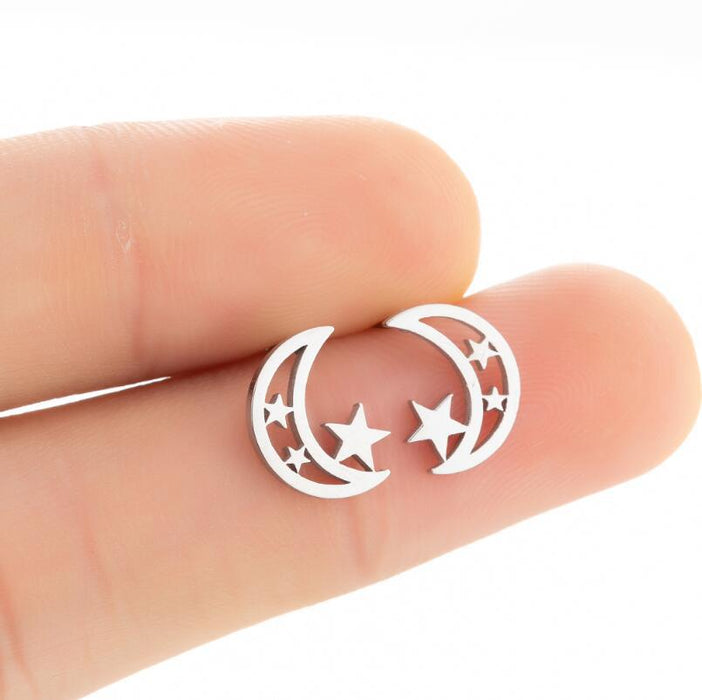 Christmas Reindeer Snowflake Pumpkin Stainless Steel Stud Earrings - Festive Jewelry for the Holiday Season