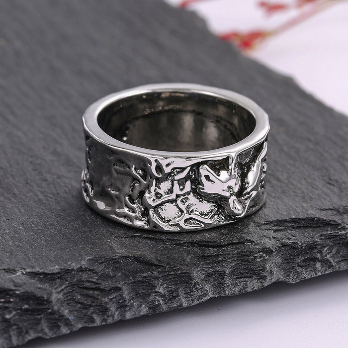 Retro wolf pattern alloy ring for men and women