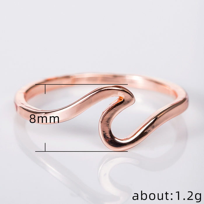 Wave ring simple silver-plated ring popular jewelry