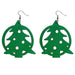 Red and green leather Christmas tree deer earrings - wallojewerly 