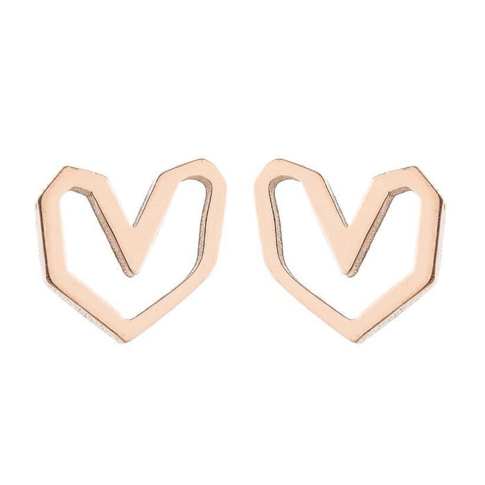 Love heart earrings, Japanese and Korean women's new stainless steel couple kiss lips simple earrings in stock