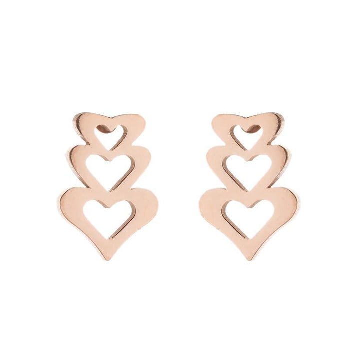 Love heart earrings, Japanese and Korean women's new stainless steel couple kiss lips simple earrings in stock