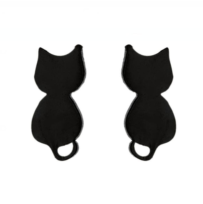 Pendientes de gato y ratón, lindos pendientes coreanos de acero inoxidable con forma de gato pequeño para mascotas, venta al por mayor