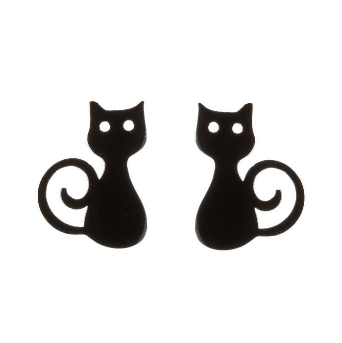 Pendientes de gato y ratón, lindos pendientes coreanos de acero inoxidable con forma de gato pequeño para mascotas, venta al por mayor