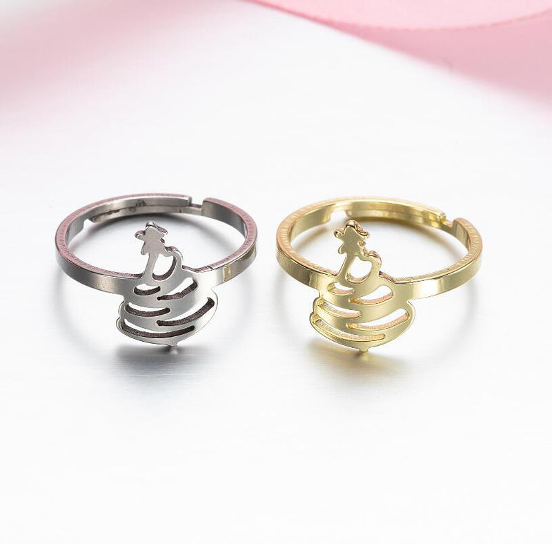 Stainless steel geometric retro open ring, star and moon adjustable hand jewelry wholesale