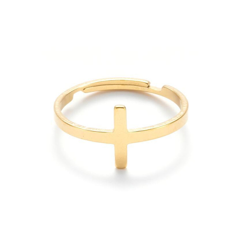 Stainless steel geometric retro open ring, star and moon adjustable hand jewelry wholesale
