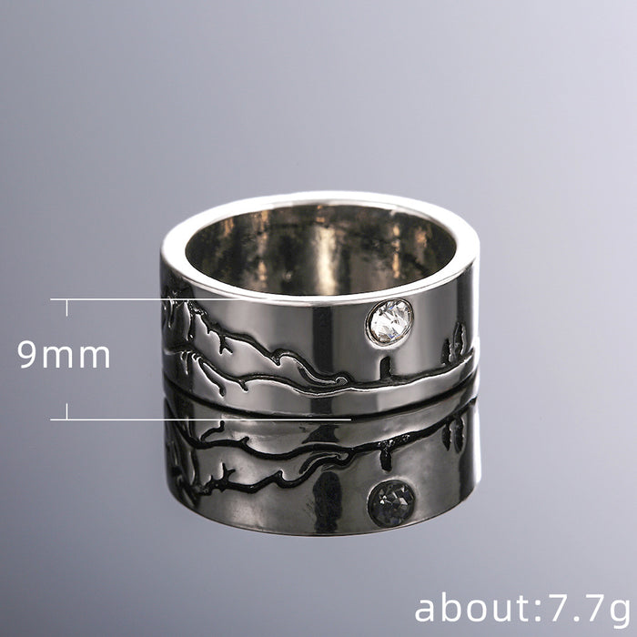 Minimalist Hill Sunrise Ring Unisex