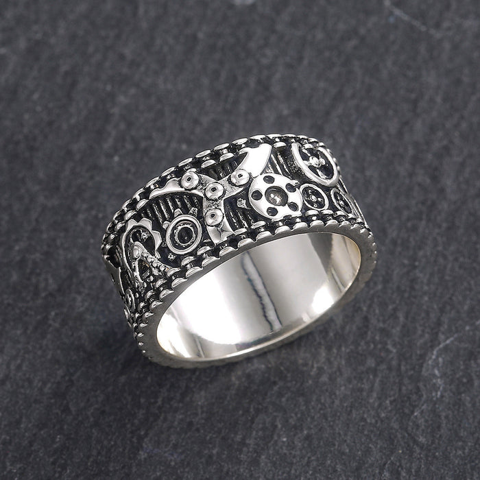 Electroplating gear fashion ring unisex jewelry