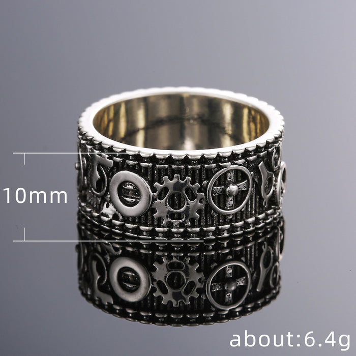 Electroplating gear fashion ring unisex jewelry