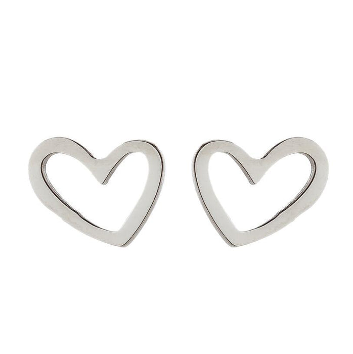 Love heart earrings, Japanese and Korean women's new stainless steel couple kiss lips simple earrings in stock