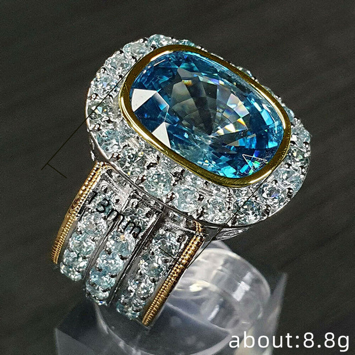 Luxury zircon ring women's gemstone wedding ring holiday gift ring