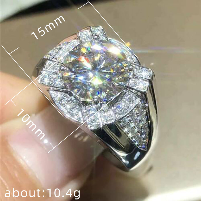 Women's zircon wedding ring European and American fashion imitation platinum plated jewelry