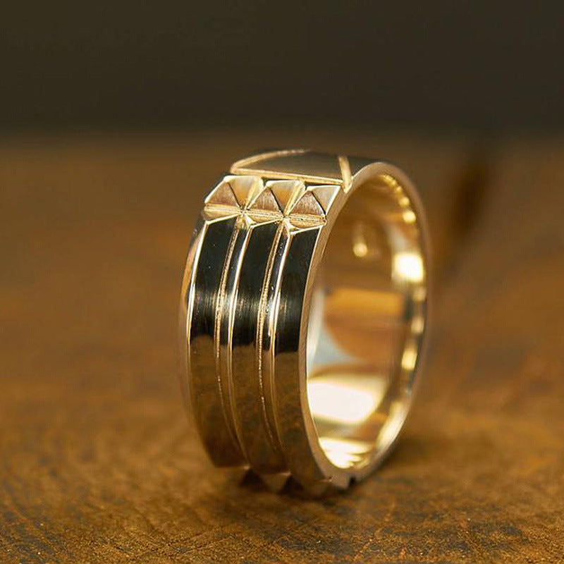 Anillo dorado sencillo, joyería de aleación de moda.