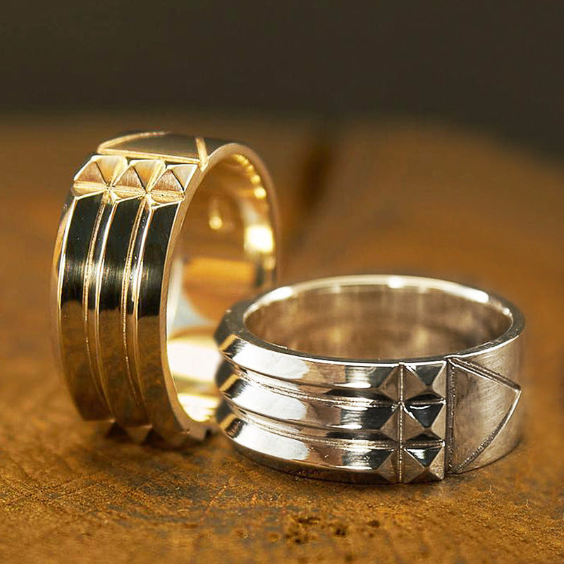 Anillo dorado sencillo, joyería de aleación de moda.