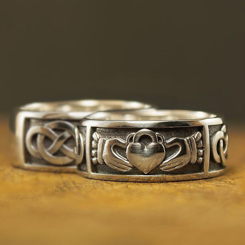 Anillo de amor de aleación clásica, joyería de estilo retro europeo y americano.