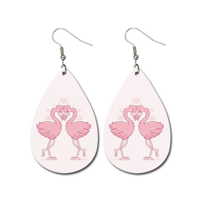 Valentine's Day Heart Love Leather Earrings - Waterdrop Design Jewelry