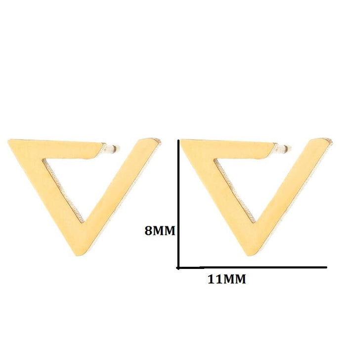 Pendientes de acero inoxidable con forma de triángulo: joyas geométricas sencillas y modernas