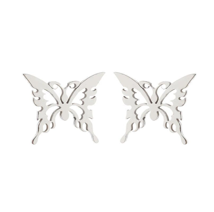 Butterfly Hollow Stainless Steel Stud Earrings - Delicate and Elegant Jewelry for Any Occasion