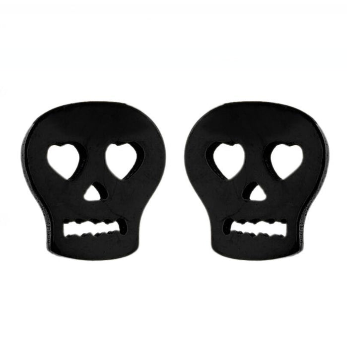 Skull Head Stainless Steel Stud Earrings - Bold and Edgy Gothic Jewelry