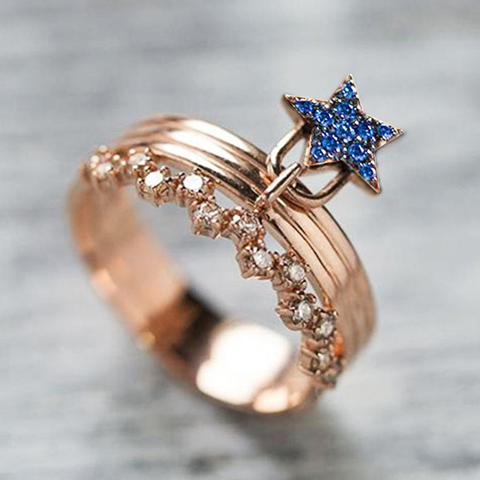 Korean style activity star ladies ring small fresh pinky ring