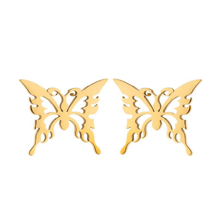 Butterfly Hollow Stainless Steel Stud Earrings - Delicate and Elegant Jewelry for Any Occasion