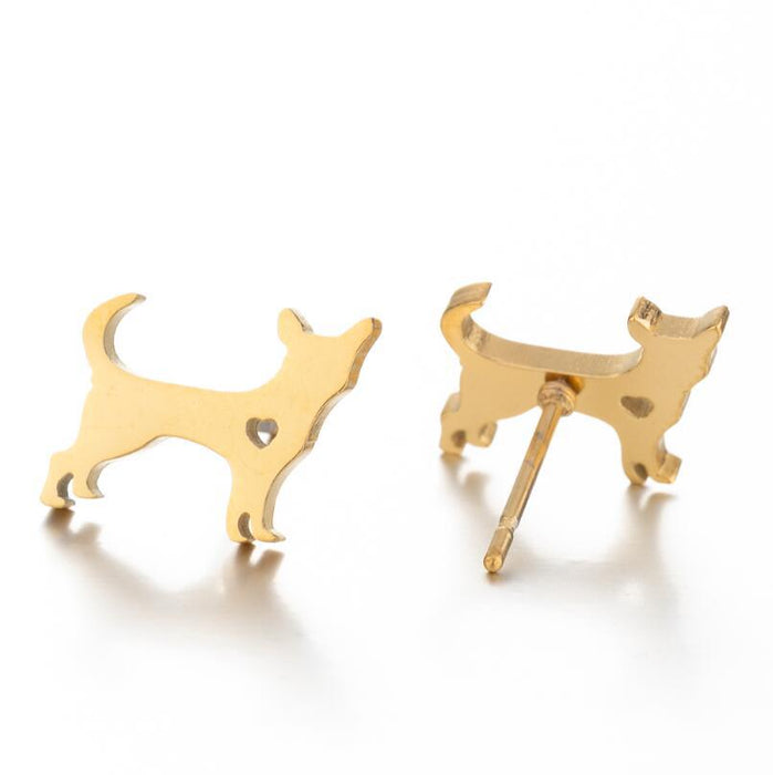 Pendientes de acero inoxidable con forma de animal de compañía: joyas divertidas y adorables para amantes de los animales