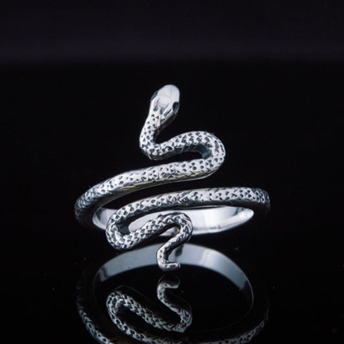 Anillo de serpiente para mujer con diseño exagerado estilo punk