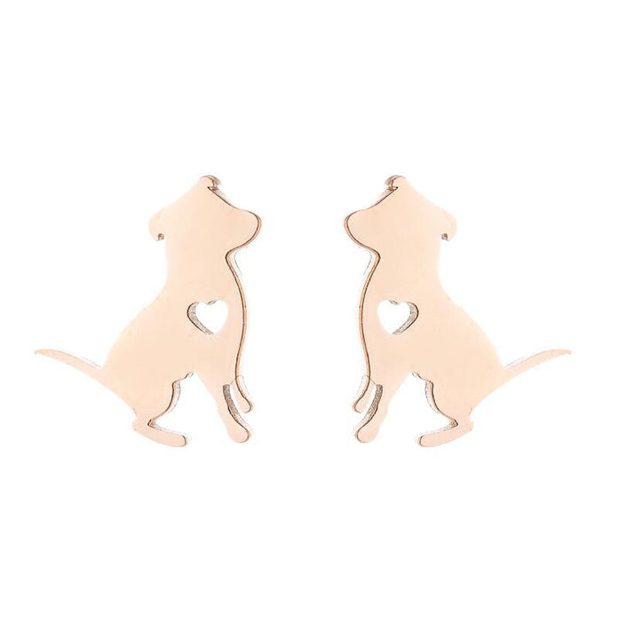 Pendientes de acero inoxidable con forma de animal de compañía: joyas divertidas y adorables para amantes de los animales