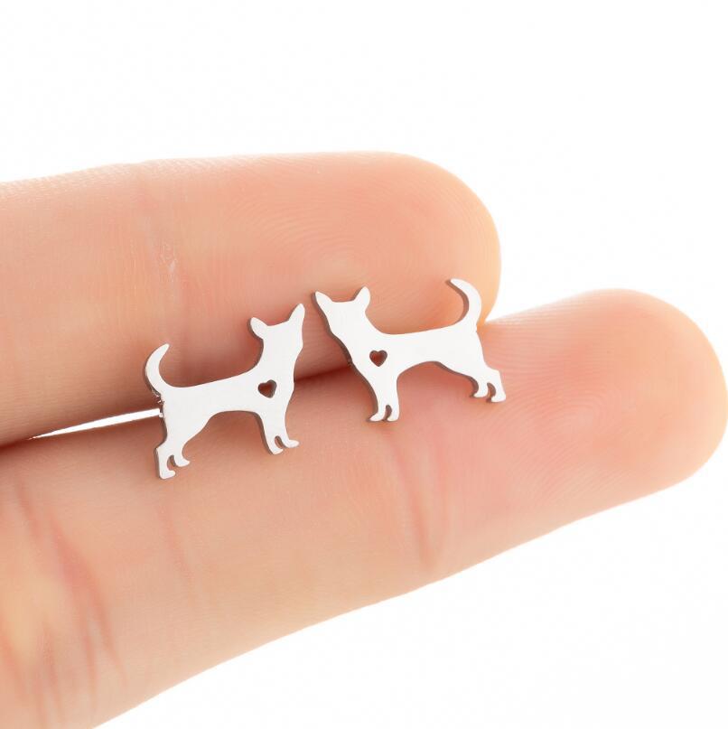 Pet Animal Stainless Steel Stud Earrings - Cute and Playful Jewelry for Animal Lovers