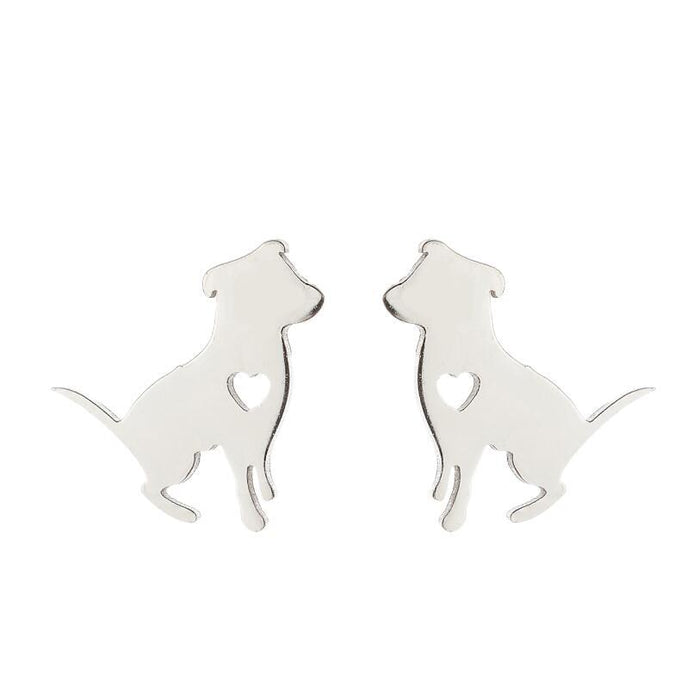 Pendientes de acero inoxidable con forma de animal de compañía: joyas divertidas y adorables para amantes de los animales