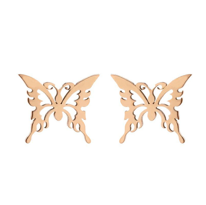 Butterfly Hollow Stainless Steel Stud Earrings - Delicate and Elegant Jewelry for Any Occasion