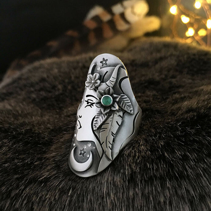 Creative shepherdess retro ring constellation elements