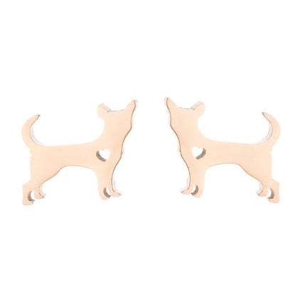 Pet Animal Stainless Steel Stud Earrings - Cute and Playful Jewelry for Animal Lovers