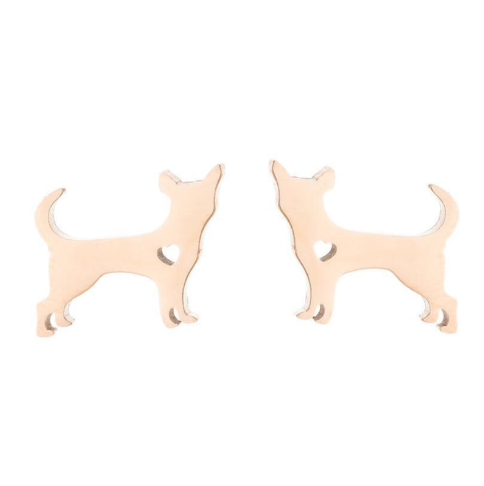 Pendientes de acero inoxidable con forma de animal de compañía: joyas divertidas y adorables para amantes de los animales