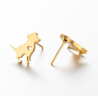 Pet Animal Stainless Steel Stud Earrings - Cute and Playful Jewelry for Animal Lovers