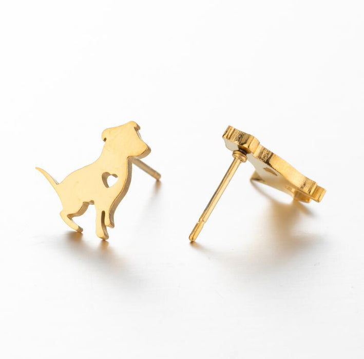 Pendientes de acero inoxidable con forma de animal de compañía: joyas divertidas y adorables para amantes de los animales