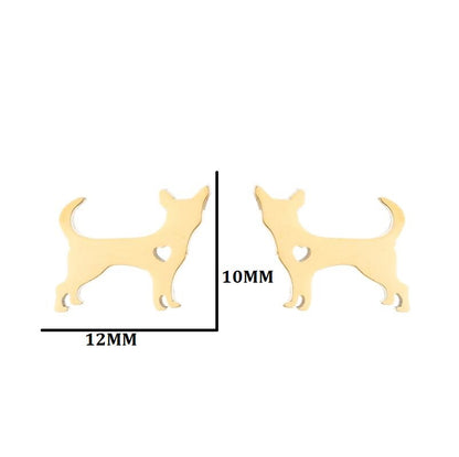 Pet Animal Stainless Steel Stud Earrings - Cute and Playful Jewelry for Animal Lovers