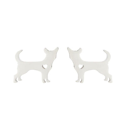 Pet Animal Stainless Steel Stud Earrings - Cute and Playful Jewelry for Animal Lovers