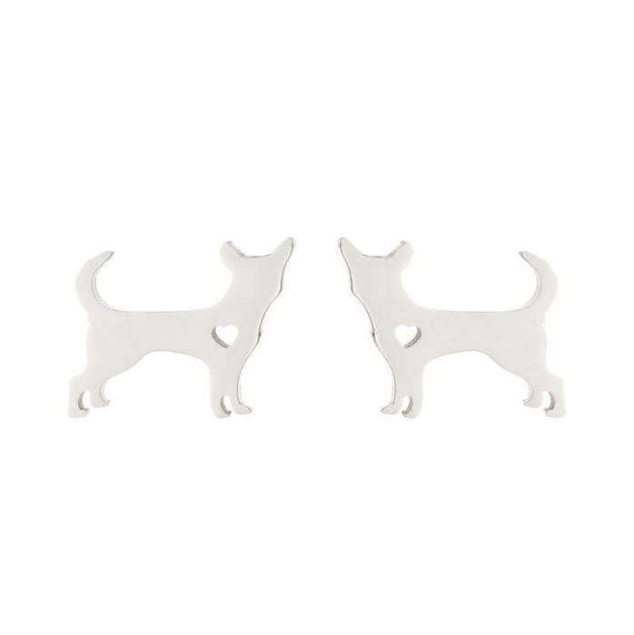 Pendientes de acero inoxidable con forma de animal de compañía: joyas divertidas y adorables para amantes de los animales