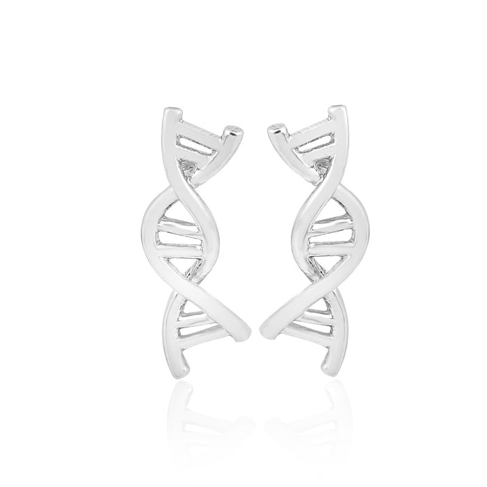 DNA Helix Stainless Steel Stud Earrings - Modern and Innovative Jewelry