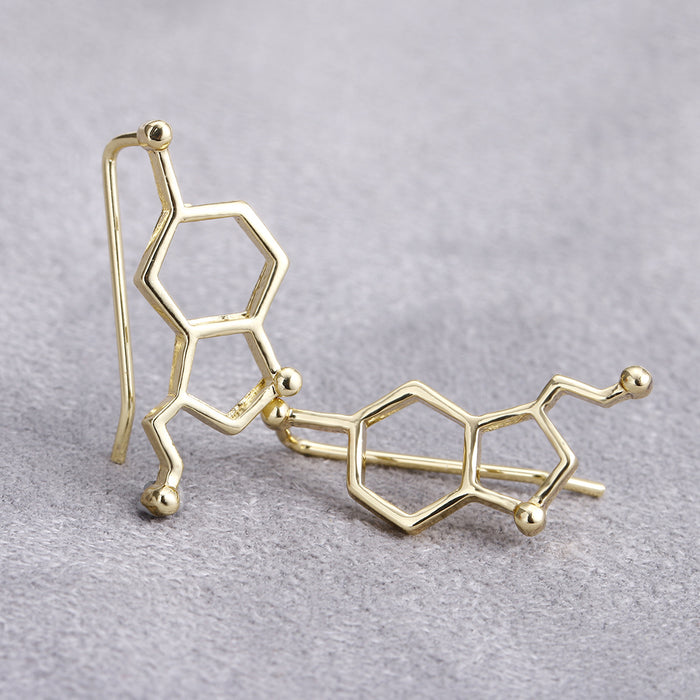 Chemical molecular earrings, cross-border e-commerce serotonin molecular series women's earrings supply wholesale