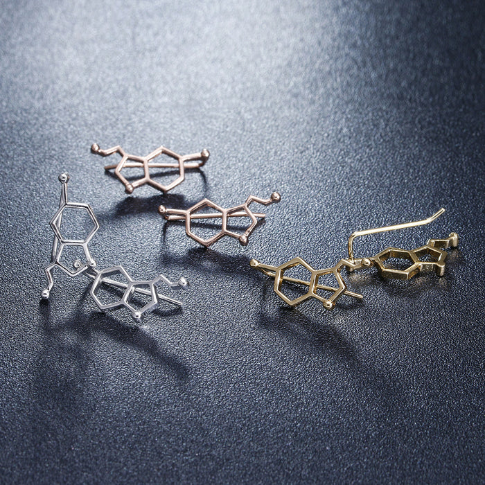 Chemical molecular earrings, cross-border e-commerce serotonin molecular series women's earrings supply wholesale