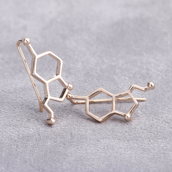 Chemical molecular earrings, cross-border e-commerce serotonin molecular series women's earrings supply wholesale